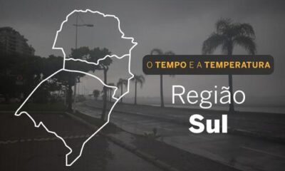 PREVISÃO DO TEMPO: domingo (28) chuvoso no Sul