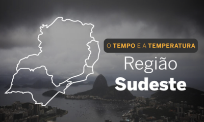 PREVISÃO DO TEMPO: Sudeste contará com chuva em praticamente toda a região, ao longo desta terça-feira (5)