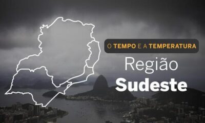 PREVISÃO DO TEMPO: Sudeste do país terá sábado (30) chuvoso